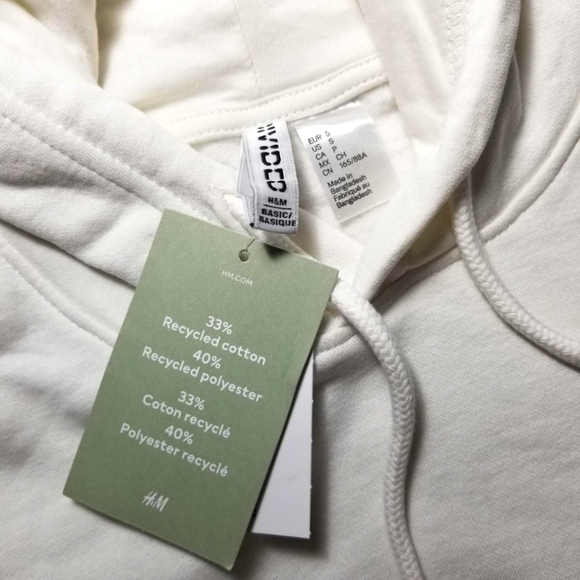 H&M Divided Women's Size S White Original Fleece Hoodie - Picture 3 of 3
